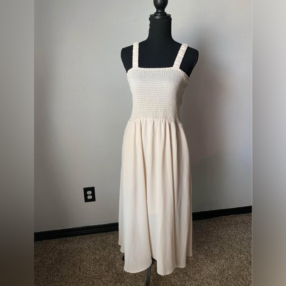 Entro Cream Midi Dress